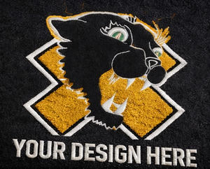 Veste universitaire personnalisée unisexe, corps en laine/polyester, manches en laine, noir et or, style baseball américain, personnalisable sur le devant - Product Image 4