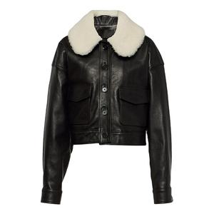 PIHA SPORTS Women's Genuine Sheep Skin Windproof <b>Biker</b> <b>Jacket</b> Full Sleeve Breathable Vintage Winter Style Zipper Closure - Product Image 3