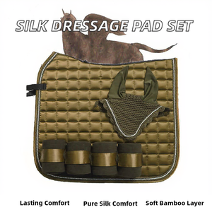 Horsekraft 2025 Selle de dressage en soie matelassée personnalisée, rembourrage en polyester 300 GSM, confort, durabilité, équitation sportive - Product Image 2