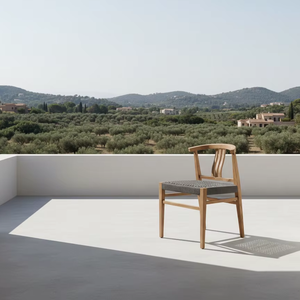 Silla de Comedor para Exteriores Ecológica Hinno, Hecha a Mano en Teca, Muebles Modernos para Villas y Restaurantes, Hechos en Indonesia, Artesanía de Jepara - Product Image 1
