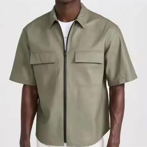 เสื้อหนังแท้ยูนิเซ็กซ์สุดหรู หนังแกะพรีเมียม เสื้อเชิ้ตหนังลำลองติดกระดุม ผู้ผลิต OEM ขายส่งจากโรงงาน - Product Image 5