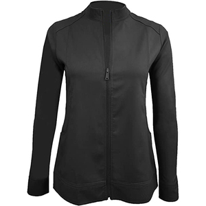 Veste de sport en polaire pour femme avec options de broderie, fermeture éclair intégrale, col montant, tenue de travail médicale pour infirmières - Product Image 2