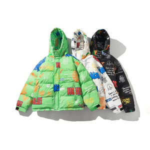 Veste matelassée noire pour homme de haute qualité avec fermeture éclair, personnalisée, chaude pour l'hiver, 100% polyester, rembourrée de duvet - Product Image 1