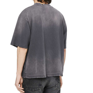 T-shirt en coton surdimensionné personnalisé pour homme, coupe ample, décontracté, idéal pour l'été, effet délavé soleil - Product Image 4