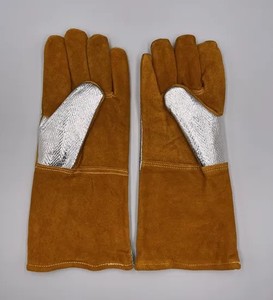 STALWART IMPEX for Aluminized Heat Resistant Gloves Anti-Slip <b>Fire</b> Proof 8 oz Stitching Safety Cuff 14 Inch High Temperature - Product Image 3