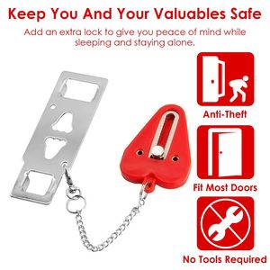 Portable 2pcs Travel <b>Locks</b> Home Hotel Apartment Security Latch <b>Lock</b> with Anti-Theft Feature <b>Door</b> <b>Safety</b> Tool - Product Image 3