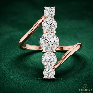 Luxury Round Cut Lab Grown Diamond IGI Certified <b>Open</b> Band <b>Ring</b> Unisex 9KT 10KT 14KT 18KT Rose Gold - Product Image 1