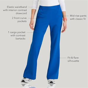Classic Fit <b>Scrub</b> <b>Top</b> & Pant Set for Women – Up to 70°C Wash, Natural Stretch, Moisture Wicking, Anti-Static - Product Image 5