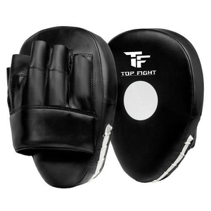 PU Leather Boxing <b>Focus</b> Mitts Flat and Curved Punch <b>Pads</b> Training Gear for MMA and Martial Arts Practice - Product Image 5