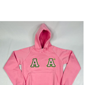 Sweat-shirt en chenille vert imprimé durable d'hiver AKA 1908 rose respirant avec poche kangourou - Product Image 5