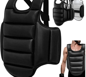 HAWK SPORTS INDUSTRIES Protège-poitrine personnalisable pour la boxe et les arts martiaux - Construction durable en cuir PU et PVC, protection optimale - Product Image 2