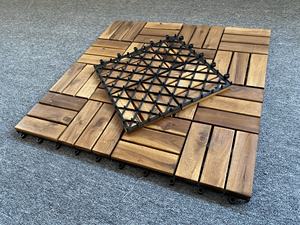 Dalles de terrasse en bois d'acacia faciles à installer, revêtement de sol extérieur à emboîtement - Product Image 4