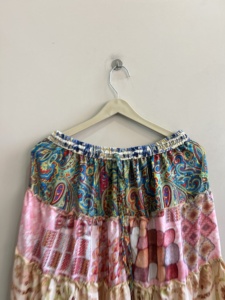 Vintage Saree Silk Traditional Indian Maxi <b>Skirt</b> For Women Flare Ruffle <b>Skirt</b> - Product Image 2