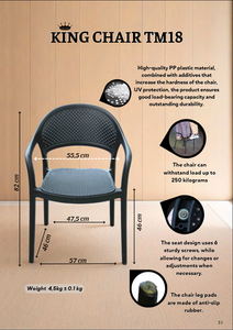 Modern Wicker Garden <b>Chairs</b>-Durable Eco-Friendly Outdoor <b>Dining</b> Furniture Embossed Design Non-Foldable for Parks Hotels - Product Image 4