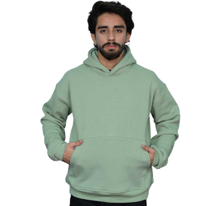 Sudadera con Capucha para Hombre, Color Sólido, Corte Holgado, Forro Polar, Informal, para Invierno, con Bolsillo, Manga Regular, Verde, Bordado, Teñido Degradado 2027 - Product Image 5