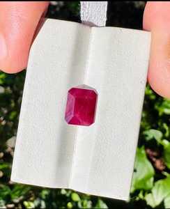 Pierre précieuse naturelle en rubis taillée en émeraude, pierre rouge en vrac pour la fabrication de bijoux, bagues, pendentifs, boucles d'oreilles, haute qualité - Product Image 2