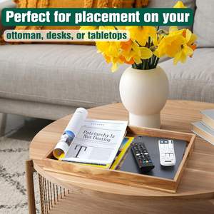 Bandeja de Servir de Madera de Acacia de 17 Pulgadas, Bandeja Rectangular Extra Grande de Madera con Asas, Estilo Rústico para Cocina, Comedor y Café - Product Image 4