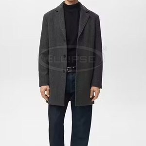 Fabricante de Pakistán, Último Diseño, Abrigo de Lana 100% Impermeable, Color Sólido, Alta Calidad, Corte Entallado, con Bolsillos y Botones - Product Image 6