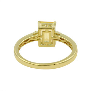 Gourik Women's Engagement <b>Ring</b> <b>Citrine</b> Octagon Shape 925 Silver Gold Plated Prong Setting Classic Style Party - Product Image 3