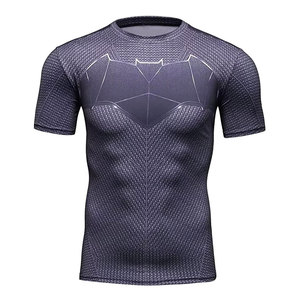 Camiseta Deportiva de Compresión Unisex, Impresión Serigráfica, Poliéster/Algodón, Secado Rápido, Antibacteriana, Transpirable, Manga Corta - Product Image 6