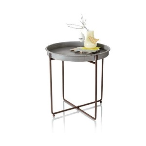 Fresh Selling Metal <b>Cross</b> Base Round Shaped <b>Top</b> Coffee Table Decorative Furniture Beside Table for Home Office Living Room - Product Image 6