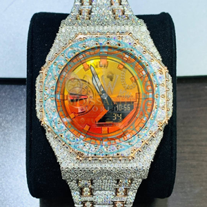 Pass Diamond Tester Custom Stainless Steel Hip Hop Jewelry Fully Iced Out Moissanite Diamond <b>Wrist</b> <b>Watch</b> <b>For</b> Party And Event - Product Image 1