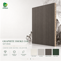 Panneau OSB mélaminé Jinbase 18 mm en chêne fumé graphite 1220x2440 mm E0, panneau à fibres orientées, poncé, certifié CE, garantie 1 an