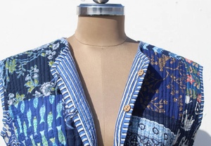 Chaqueta acolchada de algodón para mujer, chaquetas de trabajo con parches indios hechos a mano, abrigos, chaqueta acolchada Bohemia para mujer - Product Image 5