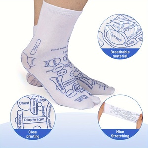 Calcetines de Acupresión de 5 Dedos, Tejidos con Impresión Digital, Transpirables, para Hombre, Uso Casual de Primavera - Product Image 4