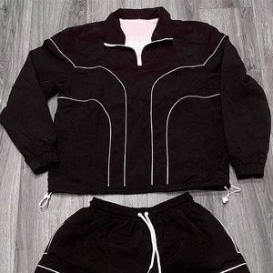 Breathable Lightweight Men Custom Printed Windbreaker Jacket and <b>Shorts</b> Set Summer Fashion Sportswear Set - Product Image 2