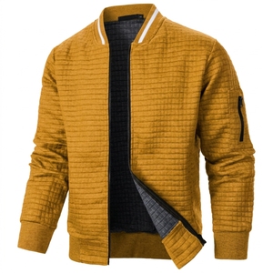Chaqueta Casual Apex Crest Apparel Personalizada para Hombre, de Lona de Color Sólido, con Forro Polar Otoñal, Ecológica, Resistente al Viento, con Cierre y Cuello Henry - Product Image 6
