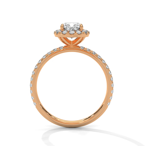 <b>Personalized</b> GRA Certified Lab Grown Created Diamond Ring Created From 14k Solid Rose Gold Luxurious <b>Cushion</b> Cut Diamond Rings - Product Image 4