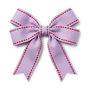 Cinta de Grosgrain de 25mm, Color Lavanda Morado con Borde Rojo, Suministro Directo de Fábrica al por Mayor, para Encuadernación de Libros, Decoración Floral de Pasteles, Estilismo de Eventos - Product Image 2