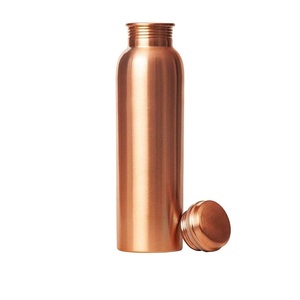 Juego de 2 botellas de agua de cobre puro, a prueba de fugas y sin uniones, con beneficios para la salud ayurvédica y del yoga. - Product Image 6