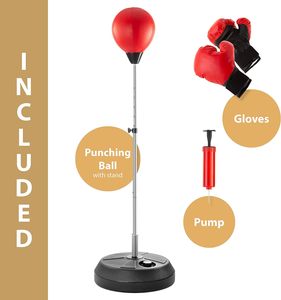 Saco de Boxeo con Soporte, Saco de Boxeo para Adolescentes y Adultos - Altura Ajustable - Saco de Velocidad para Entrenamiento, Equipo de Boxeo, Alivio del Estrés - Product Image 4