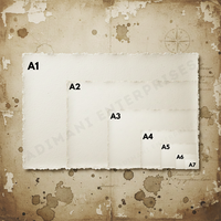 Papel A3 de 150 GSM hecho a mano con borde desflecado de algodón para acuarela, caligrafía, sin ácido, ecológico, proveedores OEM