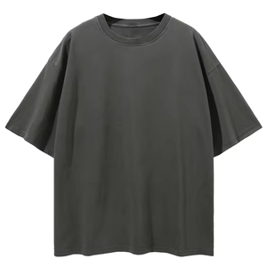 เสื้อยืดถักแบบ Acid Wash แฟชั่น ป้ายโลโก้สั่งทำ ผ้าฝ้าย 100% ทรงโอเวอร์ไซส์ เสื้อผ้าสตรีทแวร์ผู้ชาย ผ้าสั่งทำ เสื้อยืดขายส่ง - Product Image 3