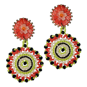 Aros de Moda con Cuentas de Perlas de Imitación Geométricas Hechas a Mano, Chapados en Oro Multicapa, con Bolas de Tela Ecológicas y Engaste de Bisel, Corte Esmeralda - Product Image 4