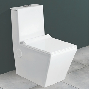 WC monobloc VOLVO à cuvette carrée, double chasse, à poser au sol, design minimaliste, chasse d'eau 3/6L, facile à nettoyer, mobile, sortie S/P - Product Image 3