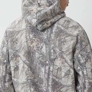 Sweat-shirt à capuche camouflage coupe oversize, manches classiques, en molleton bouclette respirant, style décontracté pour l'automne, avec poches. - Product Image 6