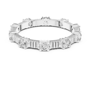 Bague de luxe unisexe en or massif 18 carats avec dix pierres serties, diamant synthétique 0,65 CTW couleur E, taille brillant rond - Product Image 3