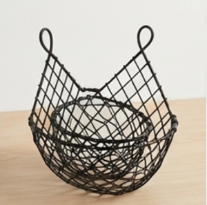 Modern Metal <b>Wire</b> <b>Hanging</b> Storage <b>Baskets</b> Geometric Design Multi-Purpose Neatening Organizers Black Color - Product Image 5