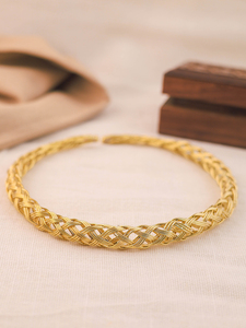 Gold Braided Collar Necklace for Women - Product Image 3