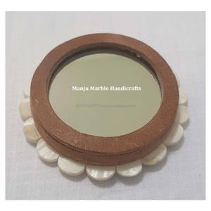 Miroir en nacre de qualité supérieure indien fabriqué à la main, aspect moderne poli et brillant, utilisé pour un cadeau d'affaires. - Product Image 2