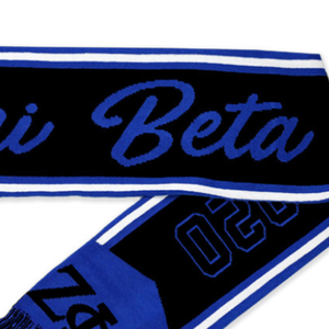 Écharpe en tricot Zeta Phi Beta ZPB noire et bleue, accessoire de mode élégant et chaud en acrylique pour l'hiver, idéal pour les fraternités et les sororités - Product Image 5