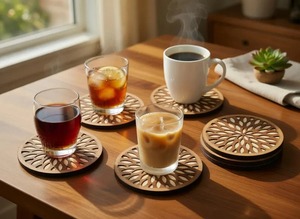 Modern Wooden <b>Coaster</b> Unique design Decoration Accessories Mats Pads <b>drink</b> coffee mug <b>coaster</b> customized - Product Image 2