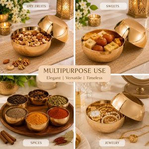 Bol de service et de table en laiton poli de luxe traditionnel pour soupe, riz, curry, dessert, cuisine à domicile, cadeau - Product Image 6