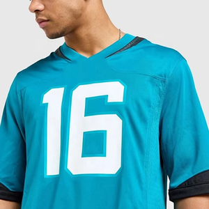 Camiseta de Fútbol Americano Sublimada con Logotipo Personalizado, Transpirable, de Manga Corta, Cuello en V, Talla Grande, para Hombre, de Malla de Poliéster, Estilo Urbano - Product Image 2