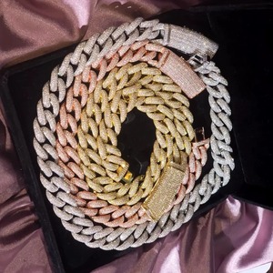 Cadena Cubana de Diamantes Cultivados en Laboratorio de la Mejor Calidad, Oro Sólido Genuino, Joyería Hip Hop, Venta al Por Mayor Disponible - Product Image 1