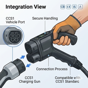 Adaptador de Carga Rápida para Vehículos Eléctricos CCS1 a CCS2 de 250KW, Convertidor de Carga Rápida DC de 250A y 1000V, Conector Combo 1 a Combo 2 para Autos Eléctricos - Product Image 3
